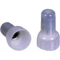 END SPLICE/#6 stud/tab size, female, insulated, clear, tin plating, copper material, nylon insulation, 300 VAC. For use with 22-10 gauge wire. 35653 pack of 100