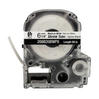 EPSON LABEL WORKS PX SHRINK TUBE/Black on White, 8MM 1/4 X 98,  6-18 AWG 208B20BWPX