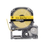 EPSON LABEL WORKS PX SHRINK TUBE/Black on Yellow, 3MM 1/8 X 98,  14-22 AWG 203B20BYPX