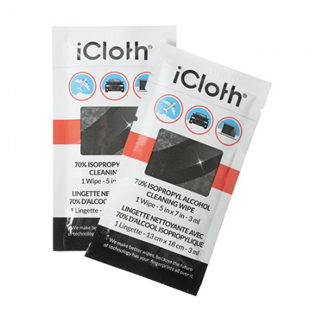 iCLOTH AVIONICS WIPES/Touchscreen and computer cleaning wipes. Box of 24  iCA24