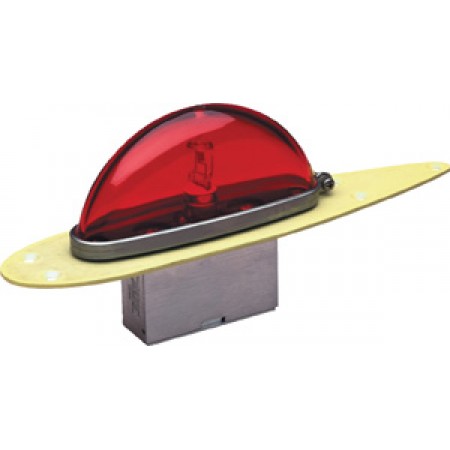 FLASHING BEACON ASSEMBLY/Red, lower mount, 8 hole, 18 cable, 2 position connector.  01-0970033-339