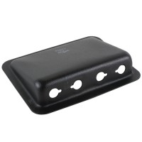 Jack Housing/4 hole recessed, surface mounted, black wrinkle powder coat finish. For use with standard headset panel jacks. Fap 08-10 Jack Housing/4 hole recessed, surface mounted, black wrinkle powder coat finish. For use with standard headset panel jacks. Fap 08-10