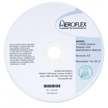 MAINTENANCE MANUAL CD/For use with T1200B.  