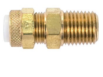 Male Connector/Brass/Tube to Male Pipe Thread , 3/8 inch tube outside diameter, 1/8 inch pipe thread. 268P06X04