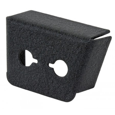 Mic and Phone Jack Mounting Bracket/Black wrinkle powder coat finish. 90 degree, under panel mount/2 Hole. Height: 1.5 Width: 2.3 Length: 1 Fap 09-2 Mic and Phone Jack Mounting Bracket/Black wrinkle powder coat finish. 90 degree, under panel mount/2 Hole. Height: 1.5 Width: 2.3 Length: 1 Fap 09-2
