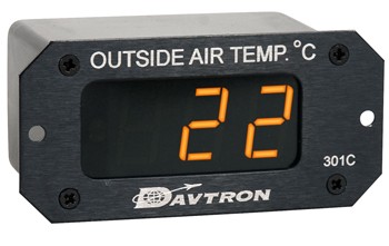 O.a.t. (outside Air Temperature) Gauge/Celsius, LED display, 14V - 28V input, temperature range: -40 degrees to 100 degrees Celsius. Includes temperature probe.  301C
