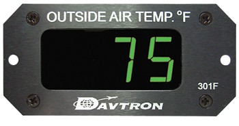 O.a.t. (outside Air Temperature) Gauge/Fahrenheit/With Green LED display, 14V to 28V input/Temperature range: -40 degrees to 199 degrees Fahrenheit 301F-GRN