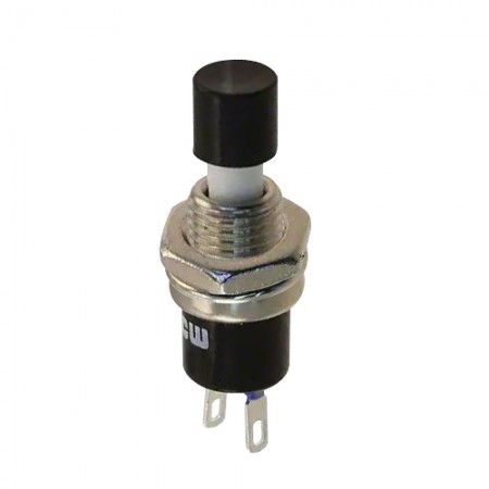 PUSHBUTTON SWITCH/Black, Single Pole, Single Throw, normally open, 3A, 125V GPB024A05BB