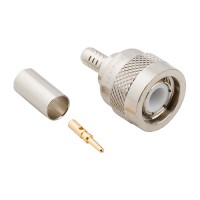 RF CONNECTOR/TNC, male plug, dual crimp, mil spec M23329-4-02,for use with RG-55,RG-142, RG-400. 31-2373