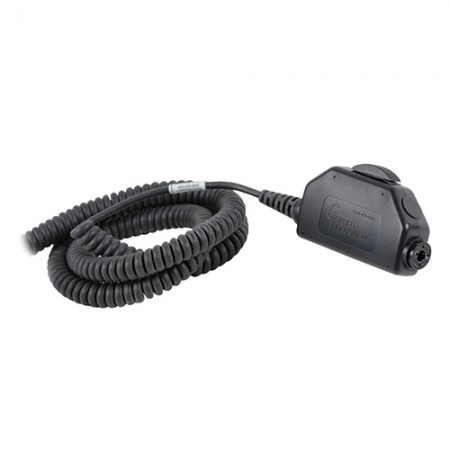 Switch and Cable Assembly/Black case with large clothing clip, mom Ics key, mom transmit key switch, hi Z volume control and 3' coil cable with a MS3476W10-6P plug. CIX410HK3-6W Switch and Cable Assembly/Black case with large clothing clip, mom Ics key, mom transmit key switch, hi Z volume control and 3' coil cable with a MS3476W10-6P plug. CIX410HK3-6W