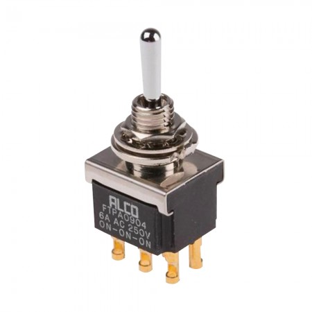 SWITCH/Double pole double throw (DPDT), 3 position.  4-6437630-5