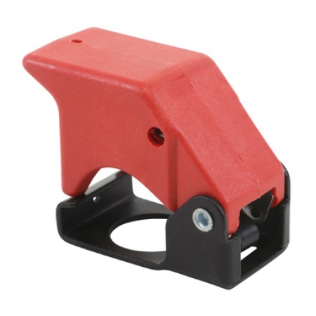 SWITCH GUARD/3 position, momentary down, red, keyway locator: 12 o'clock position 401-121