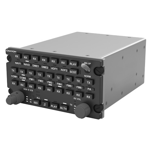 Titan Dzus Mounted Audio Management System, Stand-Alone Audio Controller/Rotorcraft and Fixed Wing. Standard Lighting, includes 15 legends AMS-80-001
