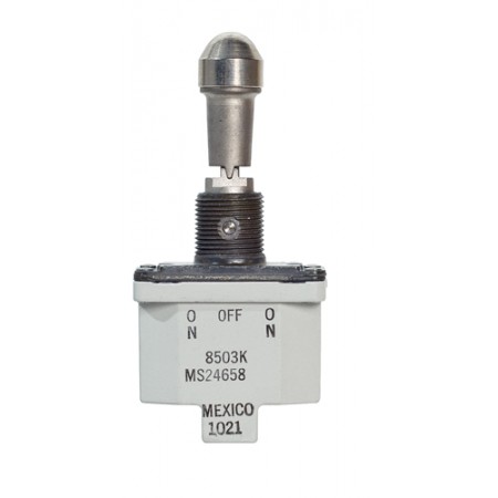 TOGGLE SWITCH/SPDT (single pole double throw), ON-OFF-ON, panel mount. 8503K4