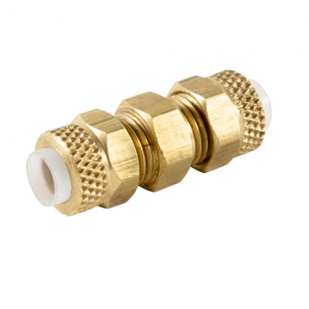 TUBE UNION//BRASS/ 3/8 inch outside diameter. 262p06