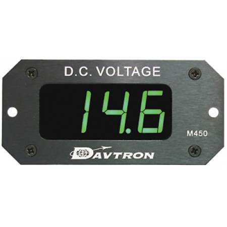 VOLTMETER/Green LED, Range: 8V to 32V, Input Voltage: 14V to 28V, Auto Dimming 450-GRN