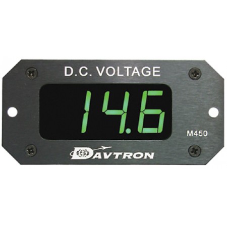 VOLTMETER/Green LED with remote sensing, Range: 8V to 32V, Input Voltage: 14V to 28V, Auto Dimming 450A-GRN