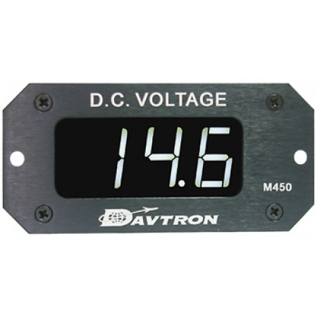 VOLTMETER/White LED, Range: 8V to 32V, Input Voltage: 14V to 28V, Auto Dimming 450-WHT