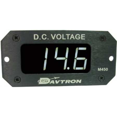 VOLTMETER/White LED with remote sensing, Range: 8V to 32V, Input Voltage: 14V to 28V, Auto Dimming 450A-WHT