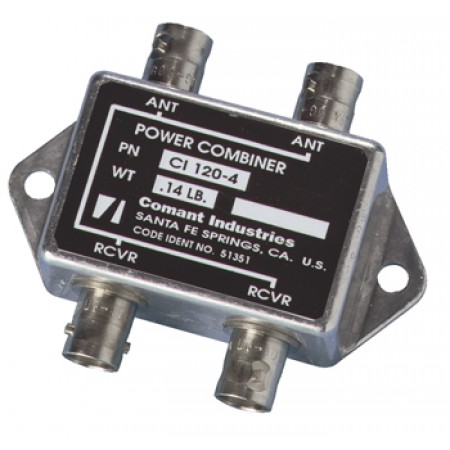 VOR GS POWER COMBINER/BNC Female Connector, 108-118 MHz and 329-335 MHz, 50 Ohms, 2 Hole Mount & an Aluminum Finish.  CI 120-4