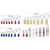 Amp Ring Terminal, Red 8 awg 1/4 inch stud Amp 324082