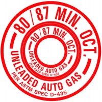 Round Fuel Placard Decal, 80/87 Octane Auto fuel ID 8087 Round Fuel Placard Decal, 80/87 Octane Auto fuel ID 8087
