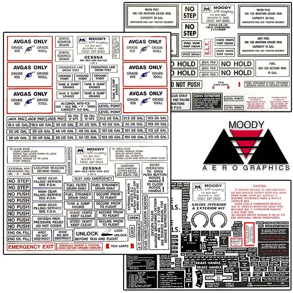 Exterior Placard Kit Mooney, M20, M201, M231 MDY MEK-001