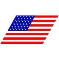 Decal US Flag, 8 inch x 17 inch Slanted Left or Right Mdy FG003-8