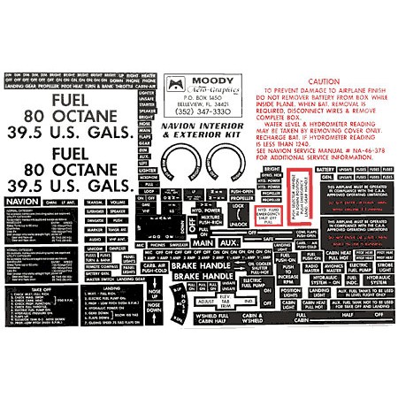 Interior and Exterior Placard Kit Navion Mdy NIK-001 Interior and Exterior Placard Kit Navion Mdy NIK-001