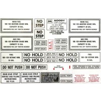 Exterior Placard Kit Piper, PA30 Twin Comanche Mdy PEK-007