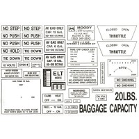 Interior Placard Kit Piper, J3 Cub Mdy PIK-001