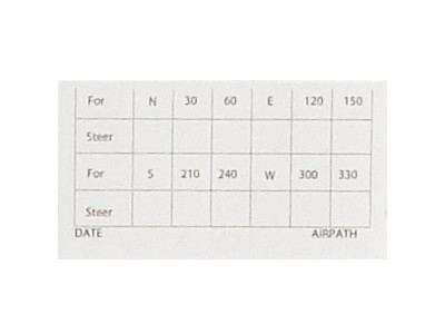 AIRPATH COMPASS REPAIR KITS - DEVIATION CARD C23-807