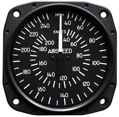 Airspeed Indicator, 3 1/8 inch 40-250 mph/ 40-200 knots, TSO Utd 8025-B167