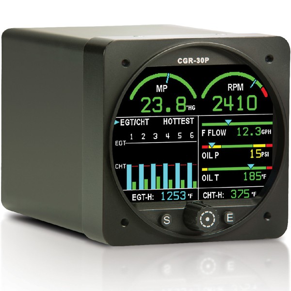 CGR-30P-6-P Primary Engine Monitor, 6-Cyl Premium w/RPM, EGT/CHT & 10 Functions EI CGR-30P-6-P