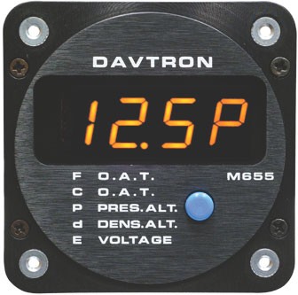 Density Altitude 5 Function Indicator, 2.25 inch Rear Mount, FAA-PMA Approved DVT M655-2