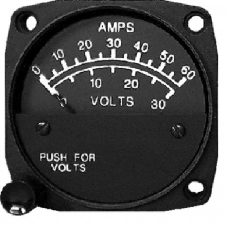 Dual Volt-Ammeter Electric, 2 1/4 inch 0-60A/0-30V w/ shunt UMA 15-200-60