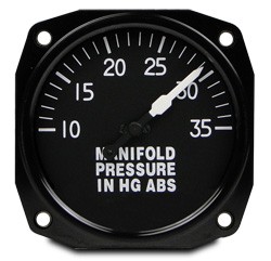 FALCON GAUGE MANIFOLD PRESSURE GAUGE 10-35 INCH HG MP1035-3