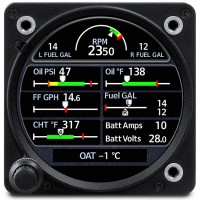 Gi 275 Eis 3-1/8 Glass Flight Instrument, Class 1 & 2 Aircraft Gmn 010-02325-10