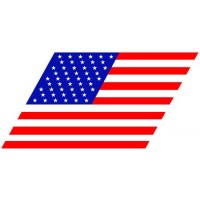 Decal US Flag, 6 inch x 12.5 inch Slanted Left or Right Mdy FG003-6