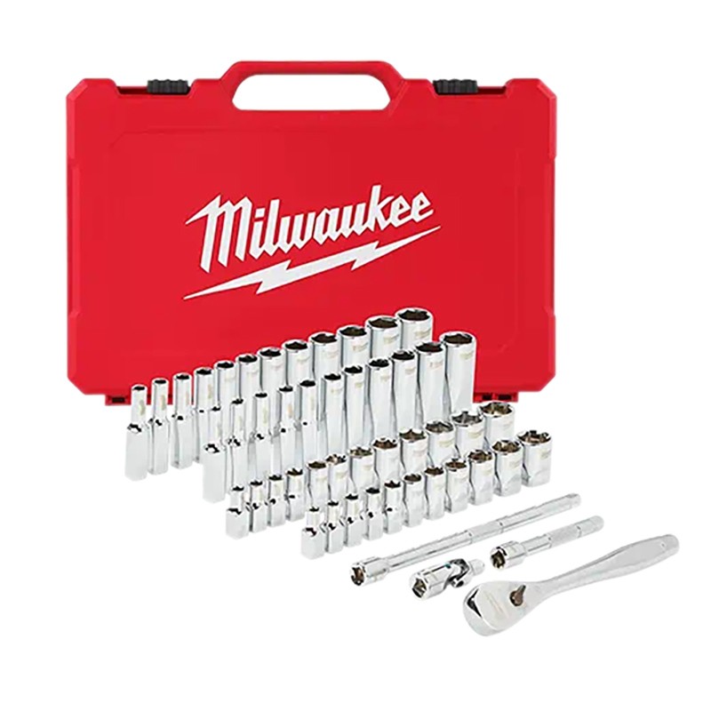 Milwaukee 1/4 Drive 50PC Ratchet & Socket Set-Sae & Metric 48-22-9004 48-22-9004
