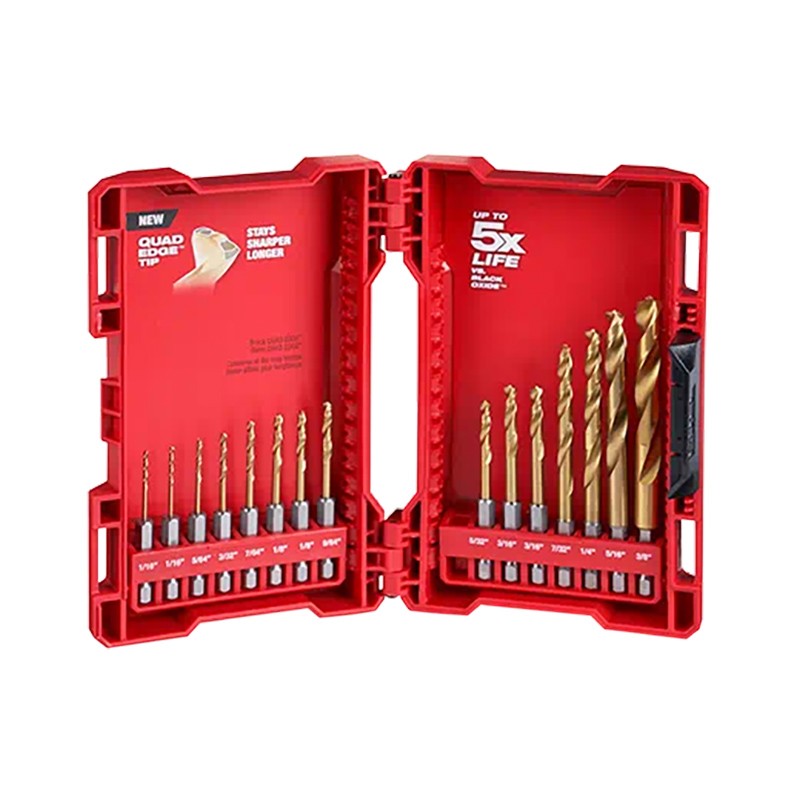 Milwaukee 15 Piece Shockwave Red Helix Titanium Drill Bit Set 48-89-4630 48-89-4630