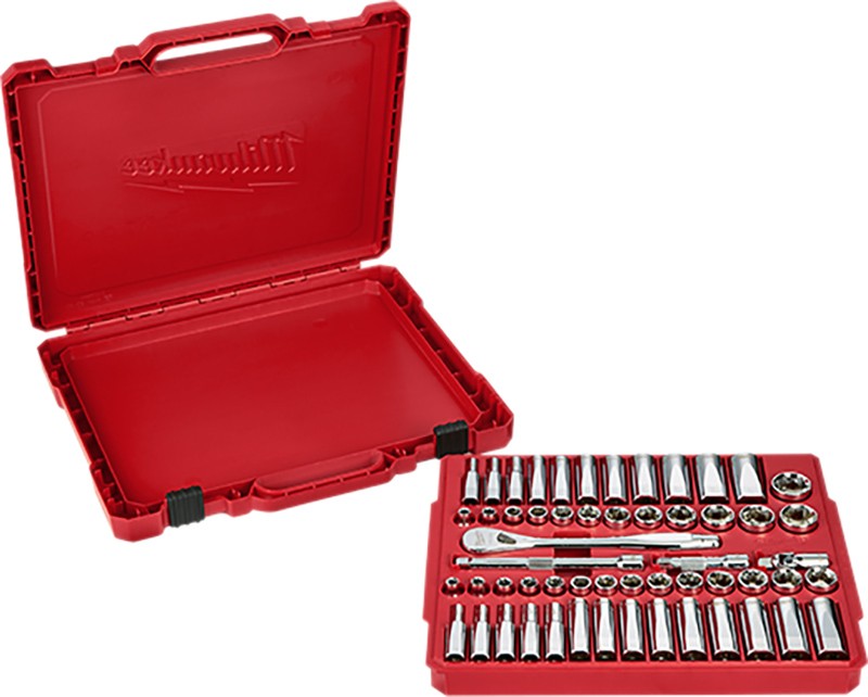 Milwaukee 3/8 Drive 56PC Ratchet & Socket Set-Sae & Metric 48-22-9008 48-22-9008