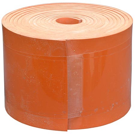 Orange Non-reinforced Silicone Baffle Gasket, 1/8 inch x 3 inch x 9ft Roll Qip S8071O