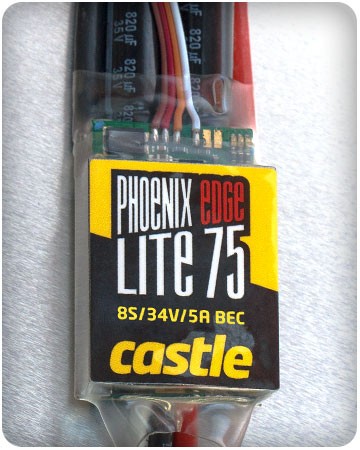 Phoenix Edge Lite 75, 25V 75-Amp Esc with 5-Amp Bec Cse PHXEDGELT75