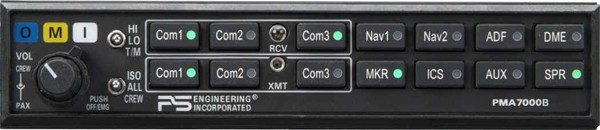 Ps Engineering PMA7000B-BT Audio Panel With Marker Beacon Bluetooth - Unit Only 050-781-0204