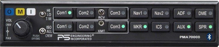 Ps Engineering PMA7000H-BT Helicopter Audio Panel With Bluetooth 050-781-0404