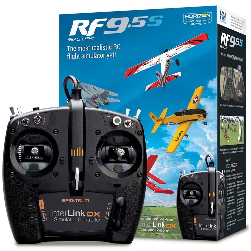 RealFlight 9.5S Flight Simulator with Spektrum InterLink Dx Controller Rfl 2000 replaces Rfl 1200S