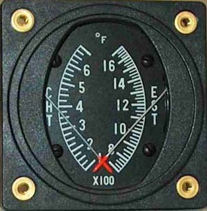 Swift Gauge 2-1/4 Cht/Egt Gauge 100-700F / 700-1700F Non TSO CE2-7017F