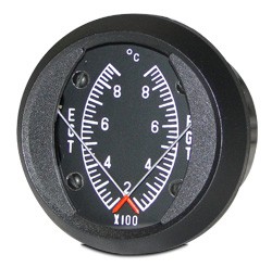 Swift Gauge 2 Inch Round Dual Egt/Egt Gauge 200-9000C DE1-90C