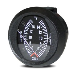 Swift Gauge 2 Inch Round Dual Egt/Egt Gauge 400-16000F DE1-16F